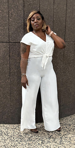 Blanc Beauty Mid-Tie Jumpsuit