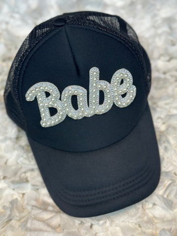 BABE Pearled Truckers Hat (Black)