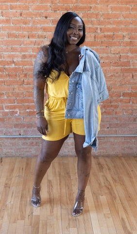 She’s Bae Romper-Yellow